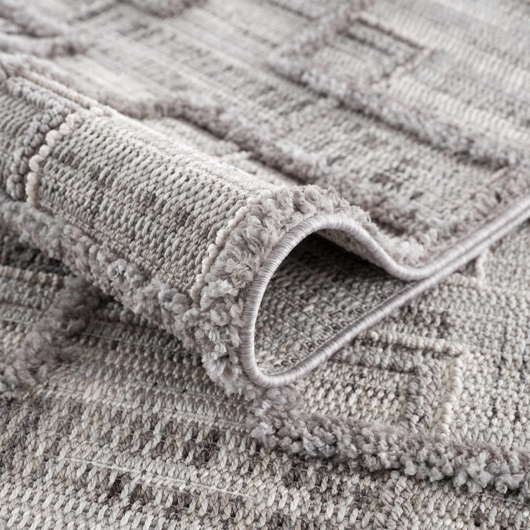 Knocklyon Contemporary Geometrical Design Gray Rug
