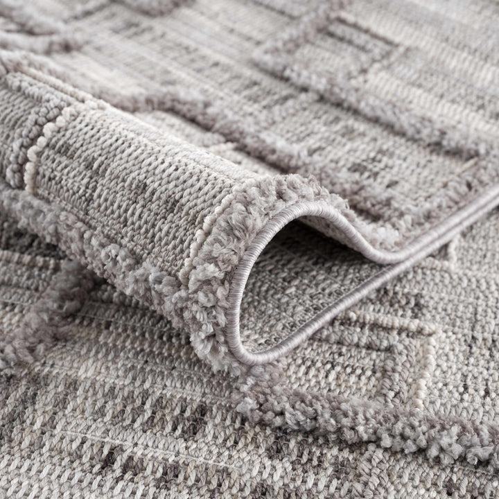 Knocklyon Contemporary Geometrical Design Gray Rug