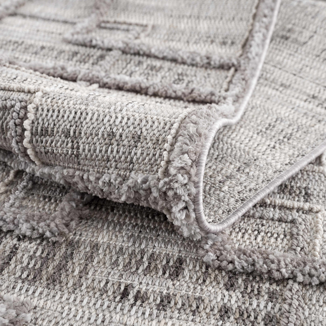 Knocklyon Contemporary Geometrical Design Gray Rug