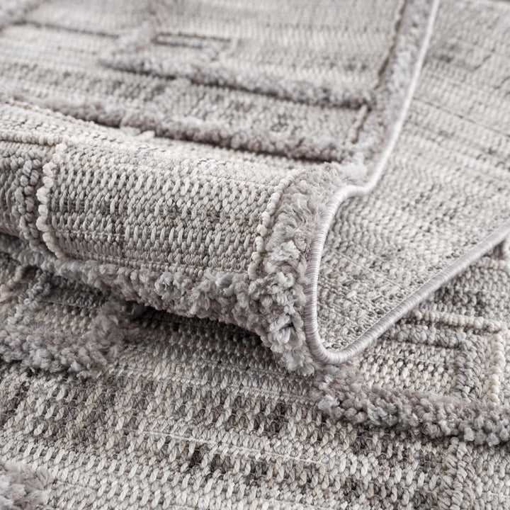 Knocklyon Contemporary Geometrical Design Gray Rug