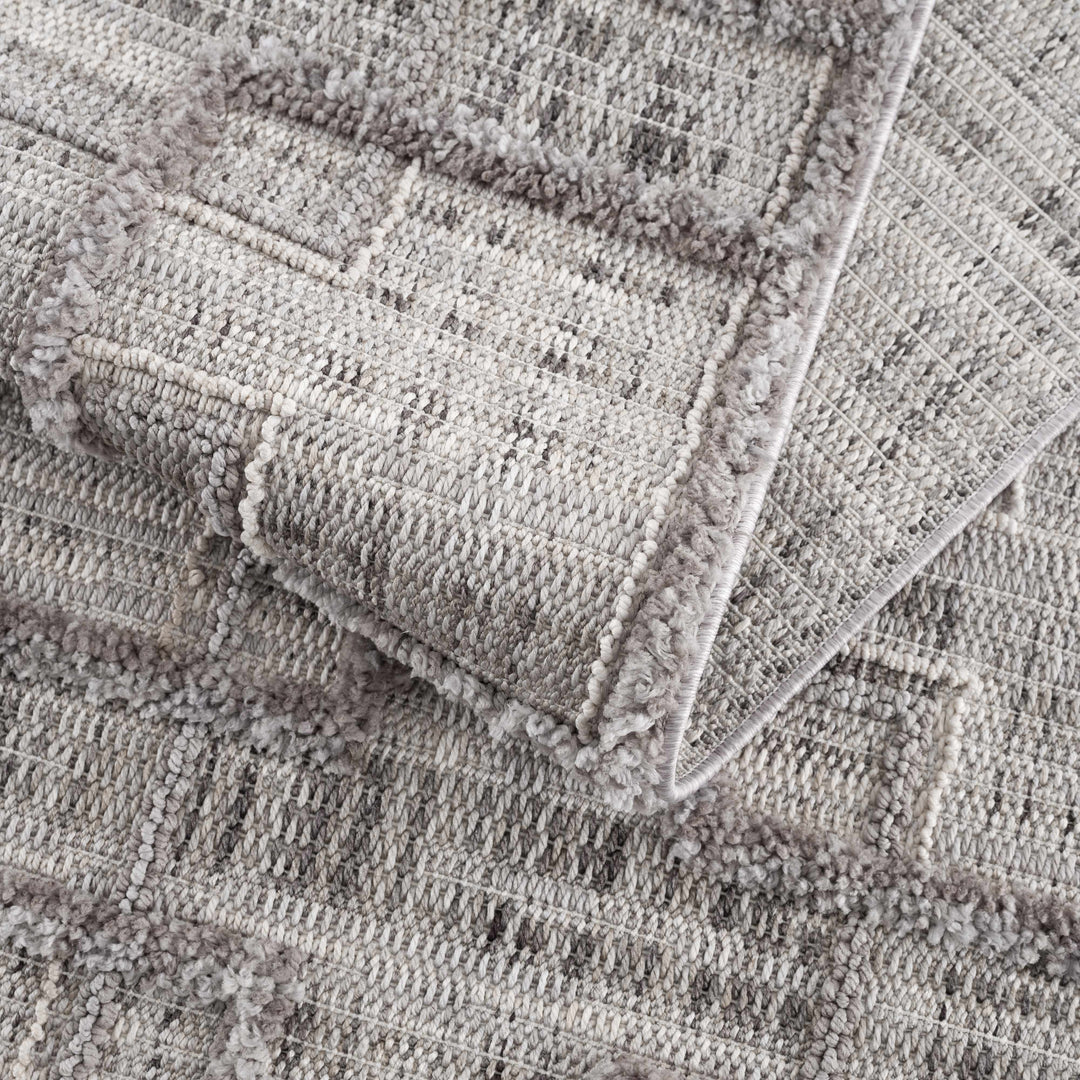 Knocklyon Contemporary Geometrical Design Gray Rug