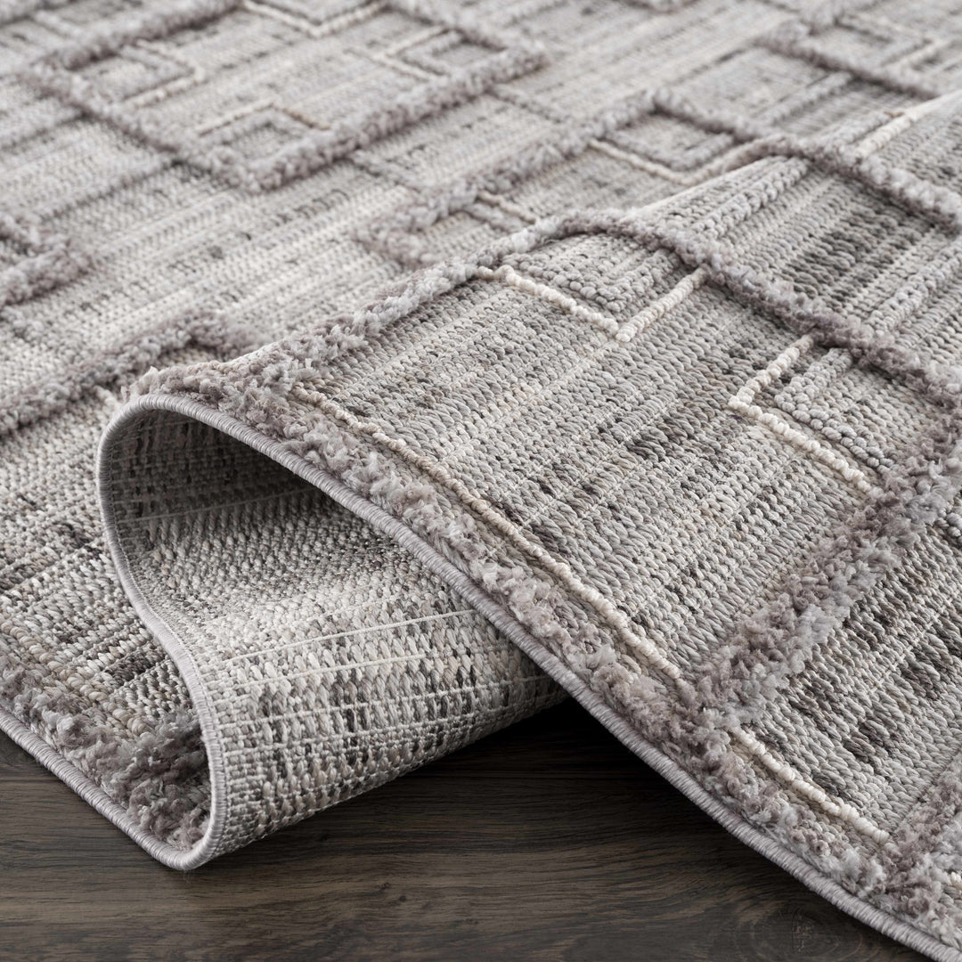 Knocklyon Contemporary Geometrical Design Gray Rug