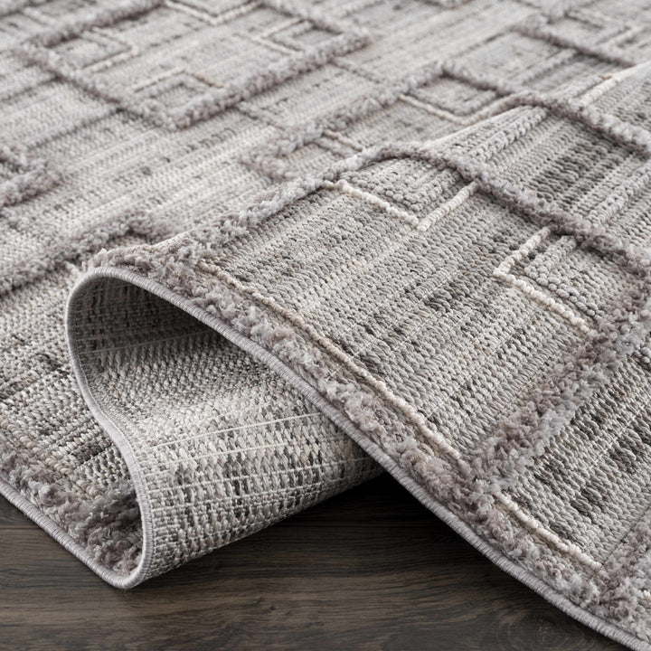 Knocklyon Contemporary Geometrical Design Gray Rug