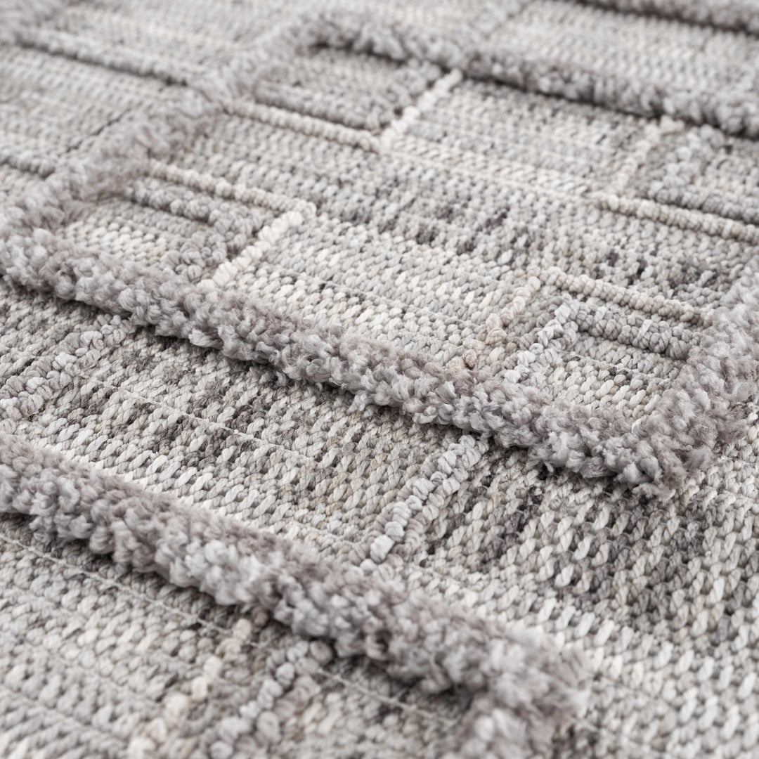 Knocklyon Contemporary Geometrical Design Gray Rug