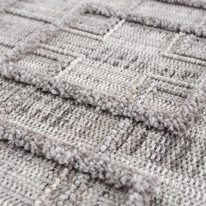 Knocklyon Contemporary Geometrical Design Gray Rug