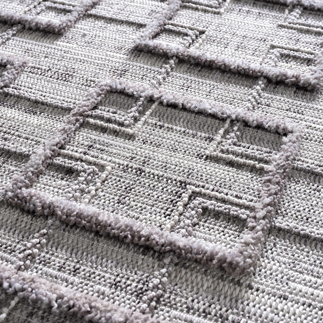 Knocklyon Contemporary Geometrical Design Gray Rug