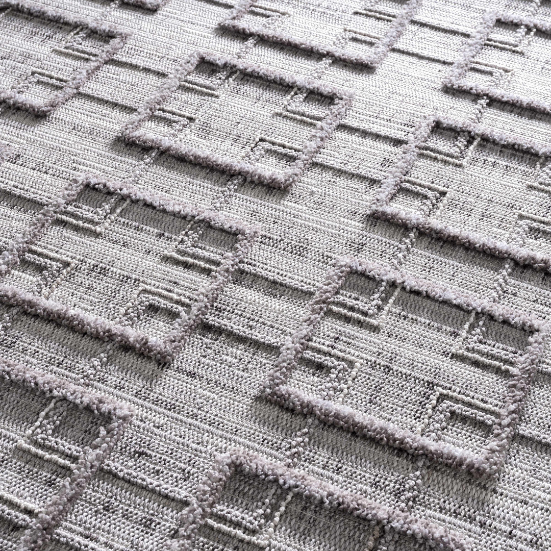 Knocklyon Contemporary Geometrical Design Gray Rug