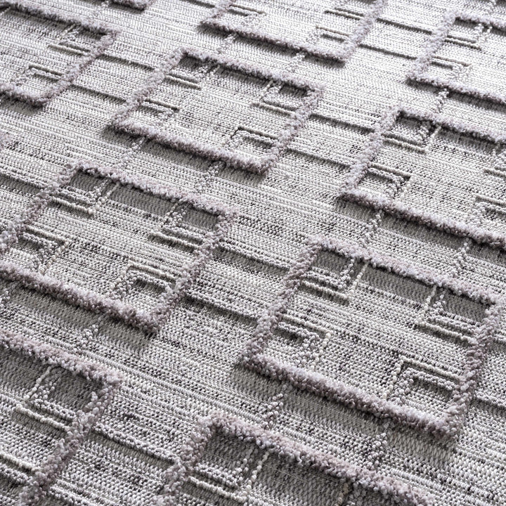 Knocklyon Contemporary Geometrical Design Gray Rug