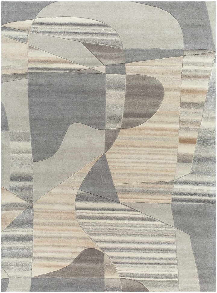 Zareb Contemporary Style Gray Hand Tufted Wool Rug