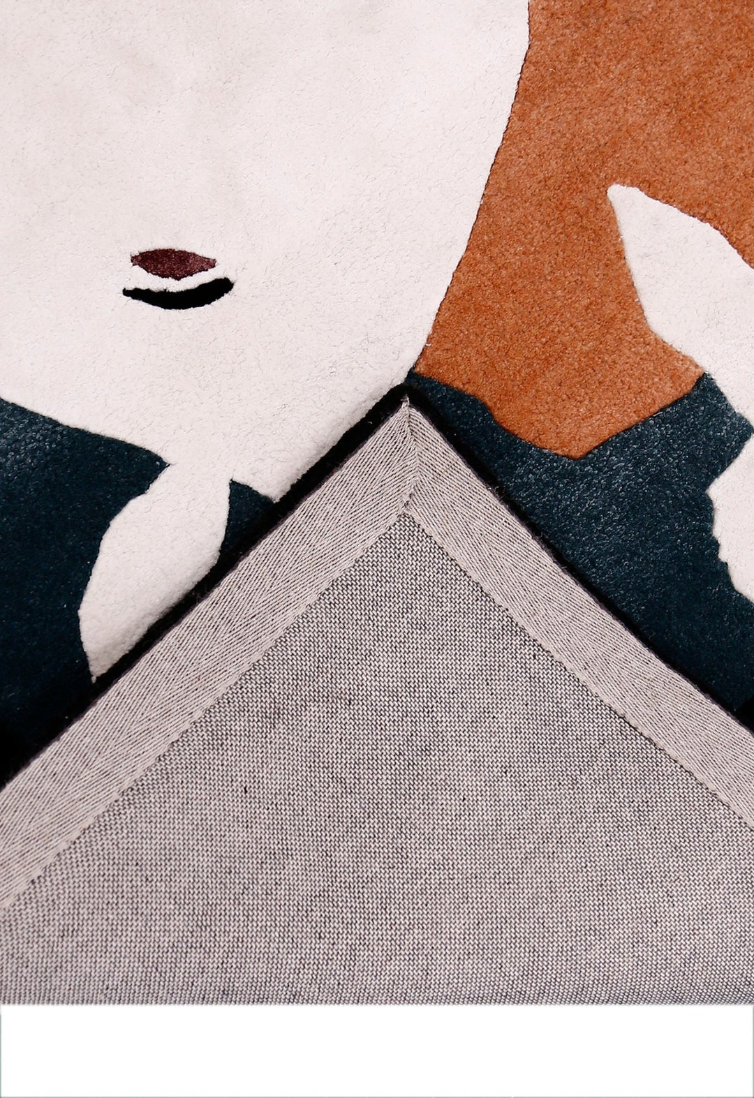 A Woman Riding Horse Ivory And Black Hand Tufted 5x8 Wool Area Rug - The Rug Decor