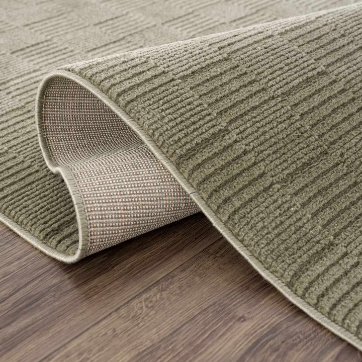 Kazuma Green Contemporary Style Washable Area Rug