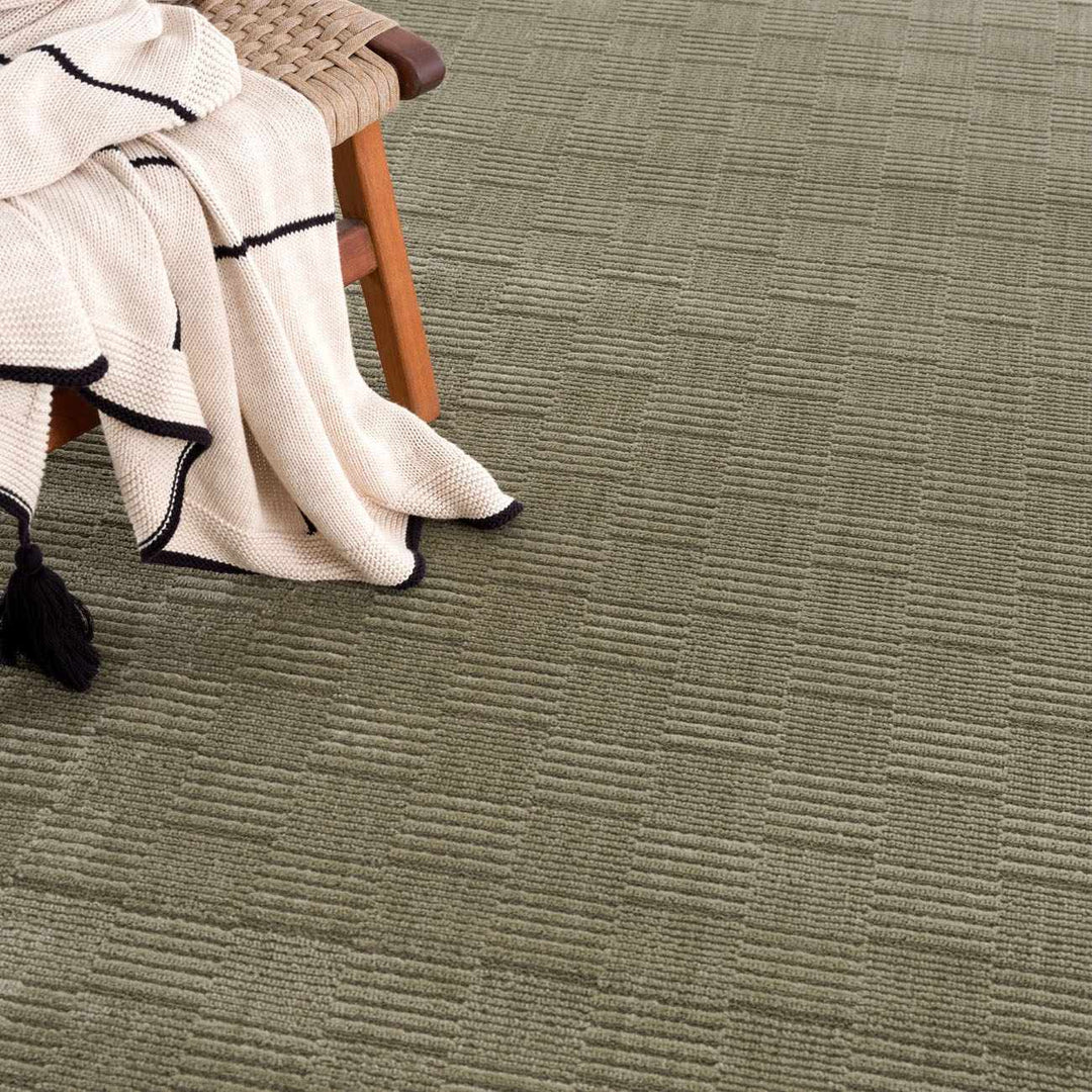 Kazuma Green Contemporary Style Washable Area Rug