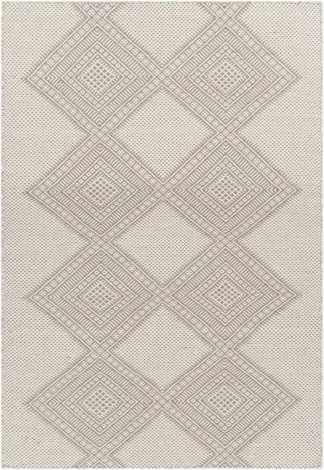 Aanislag Modern Geometrical Ivory And Gray Hand Woven Area Rug - The Rug Decor