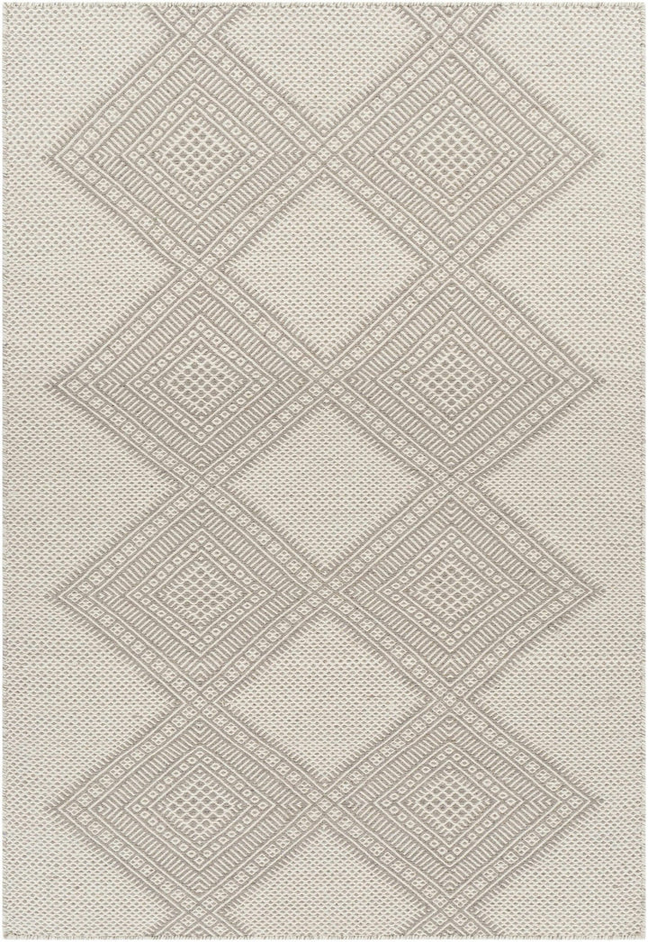 Aanislag Modern Geometrical Ivory And Gray Hand Woven Area Rug - The Rug Decor