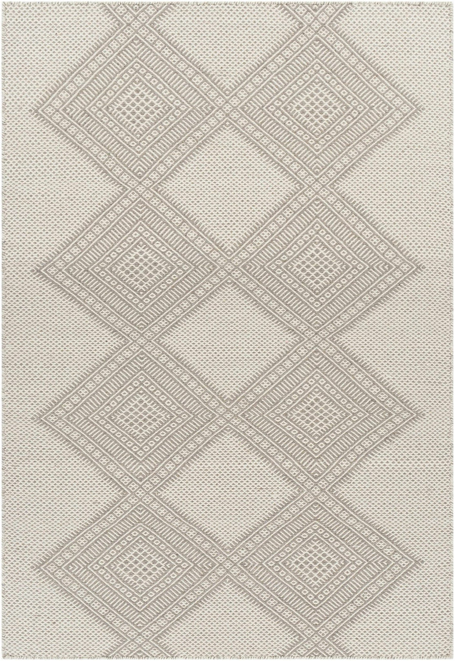 Aanislag Modern Geometrical Ivory And Gray Hand Woven Area Rug - The Rug Decor