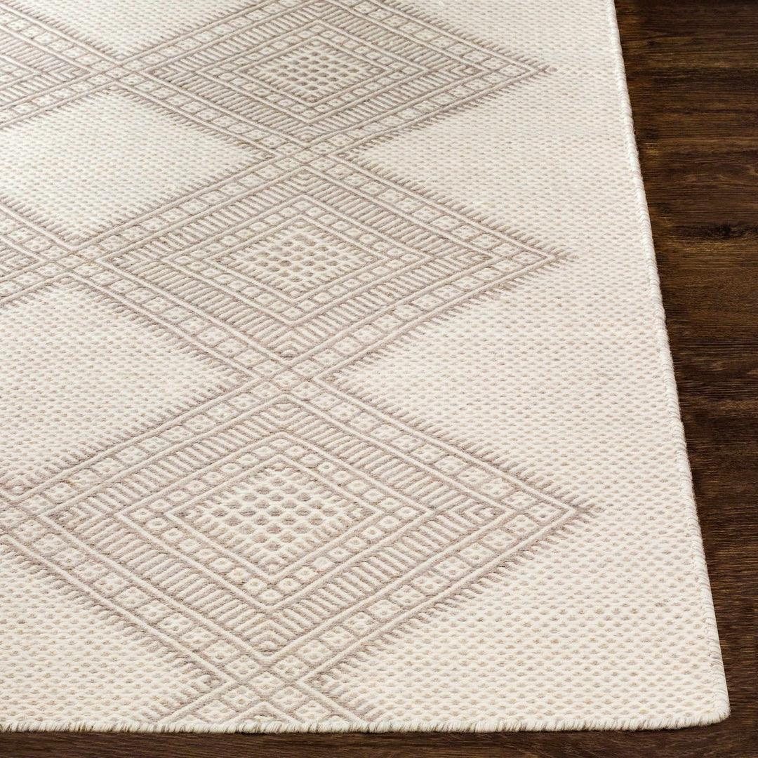 Aanislag Modern Geometrical Ivory And Gray Hand Woven Area Rug - The Rug Decor