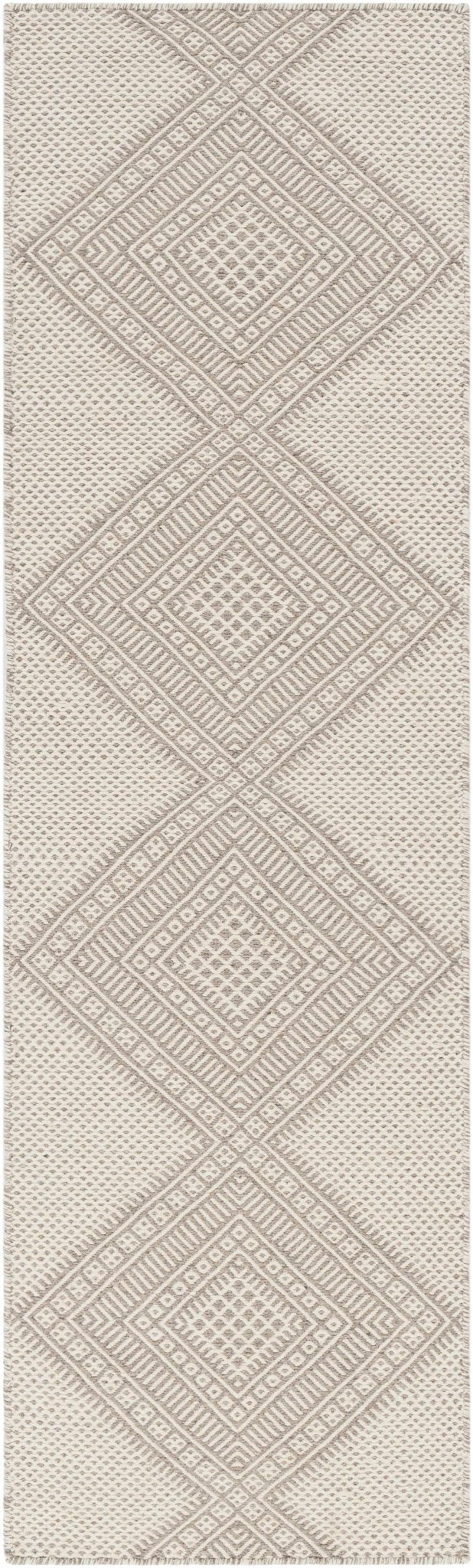 Aanislag Modern Geometrical Ivory And Gray Hand Woven Area Rug - The Rug Decor