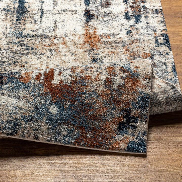 Abaca Abstract Design Beige And Blue Area Rug - The Rug Decor