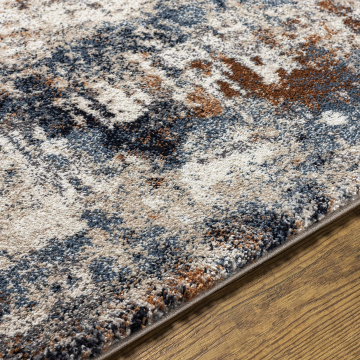 Abaca Abstract Design Beige And Blue Area Rug - The Rug Decor