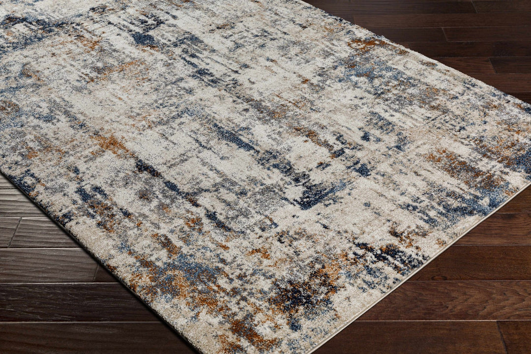 Abaca Abstract Design Beige And Blue Area Rug - The Rug Decor