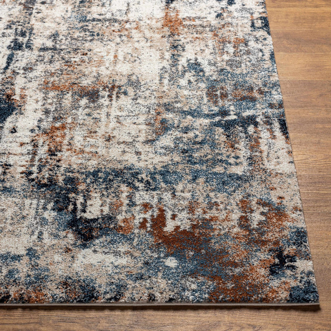 Abaca Abstract Design Beige And Blue Area Rug - The Rug Decor