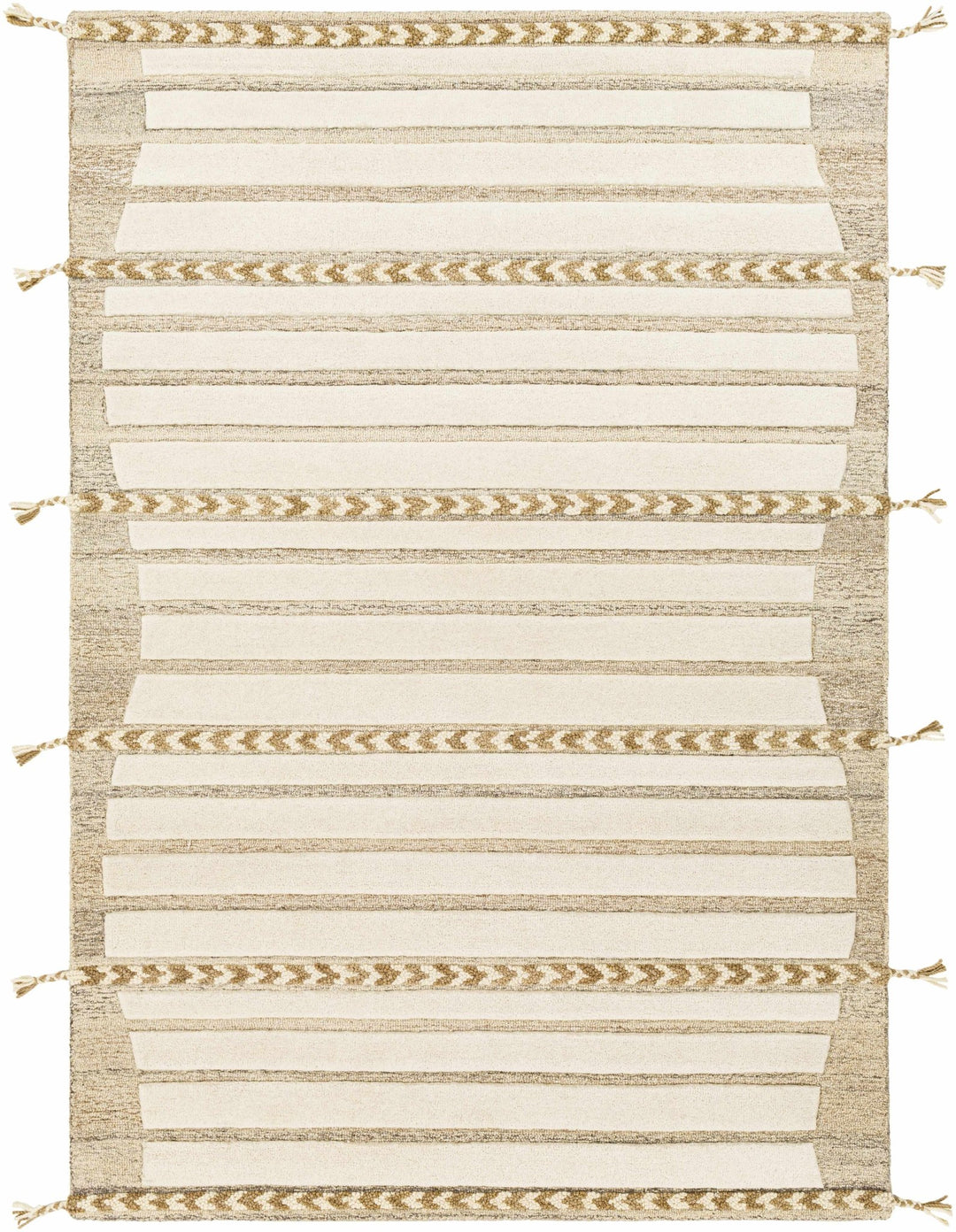 Abercarn Beige Modern Style Hand Tufted Wool Area Rug - The Rug Decor