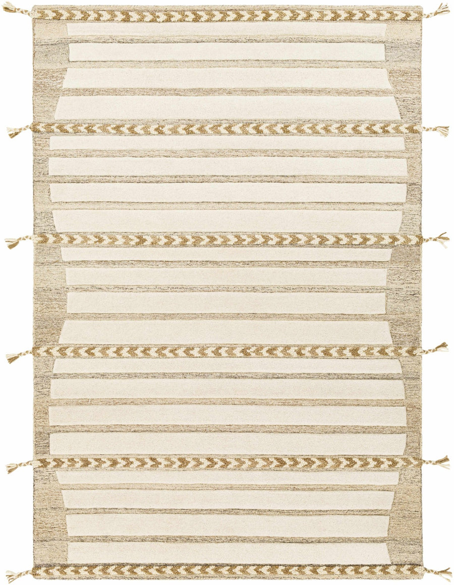 Abercarn Beige Modern Style Hand Tufted Wool Area Rug - The Rug Decor