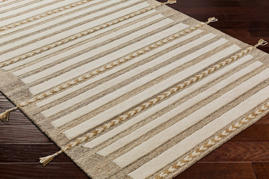 Abercarn Beige Modern Style Hand Tufted Wool Area Rug - The Rug Decor