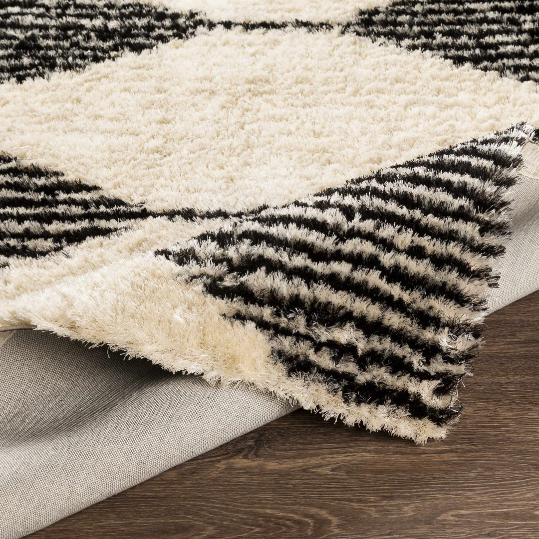 Aberchirder Ivory And Black Modern Geometrical Hand Tufted Area Rug - The Rug Decor