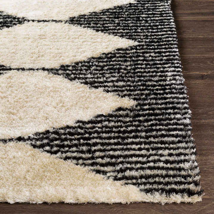 Aberchirder Ivory And Black Modern Geometrical Hand Tufted Area Rug - The Rug Decor