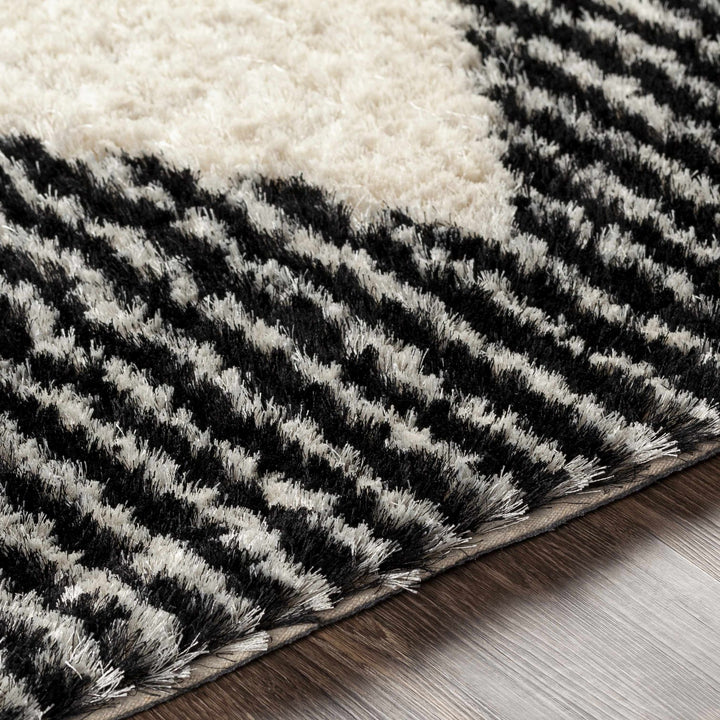 Aberchirder Ivory And Black Modern Geometrical Hand Tufted Area Rug - The Rug Decor