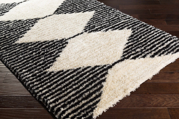 Aberchirder Ivory And Black Modern Geometrical Hand Tufted Area Rug - The Rug Decor