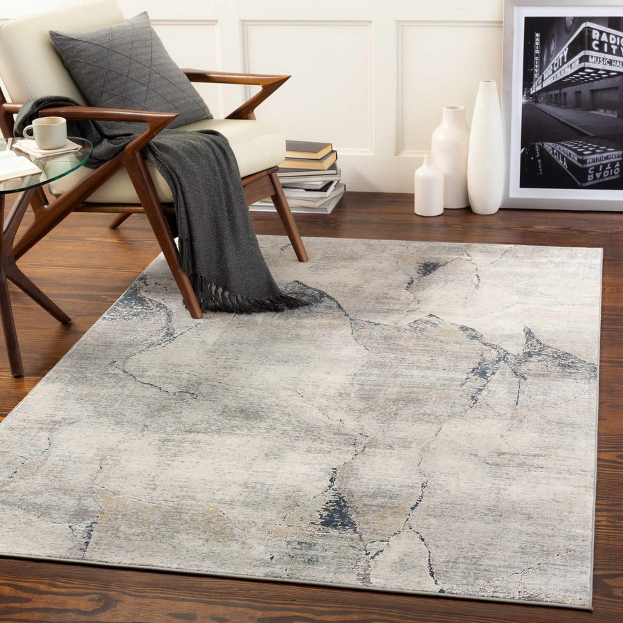 Abstract Charcoal And Gray Contemporary style Rug - The Rug Decor