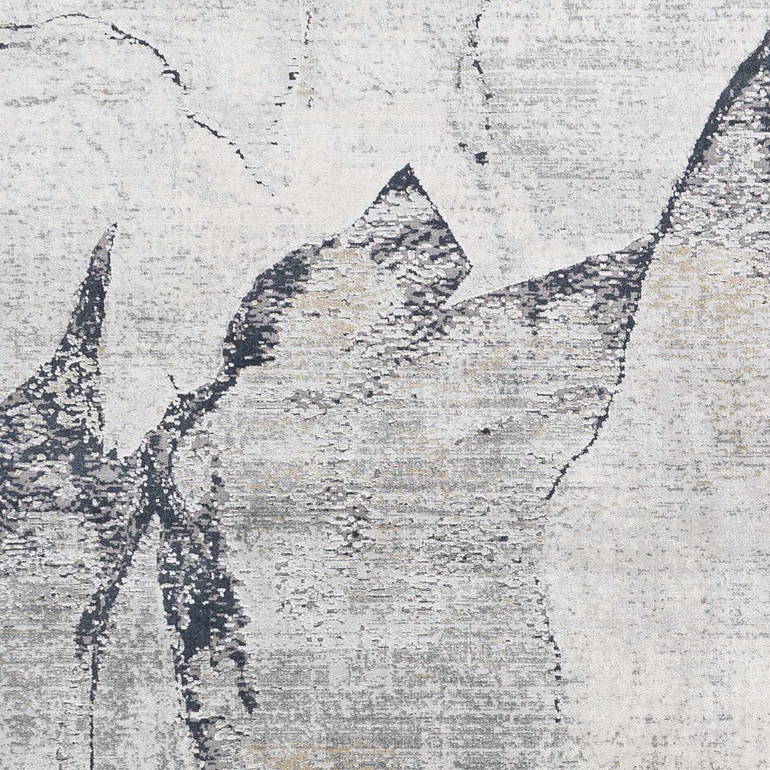 Abstract Charcoal And Gray Contemporary style Rug - The Rug Decor