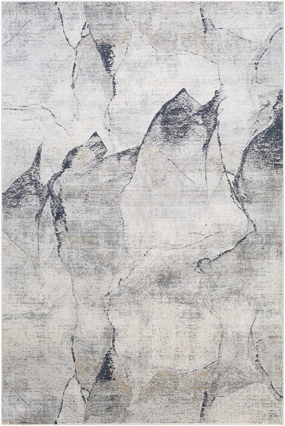 Abstract Charcoal And Gray Contemporary style Rug - The Rug Decor