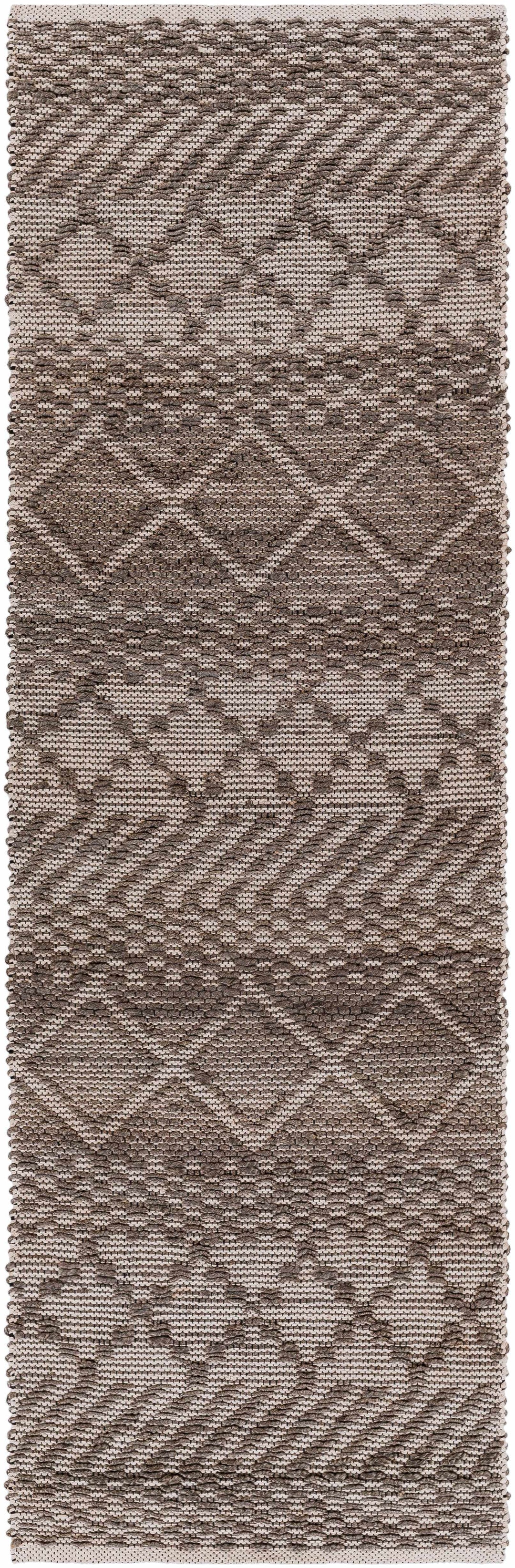 Abuyon Modern Geometrical Design Brown Hand Woven Area Rug