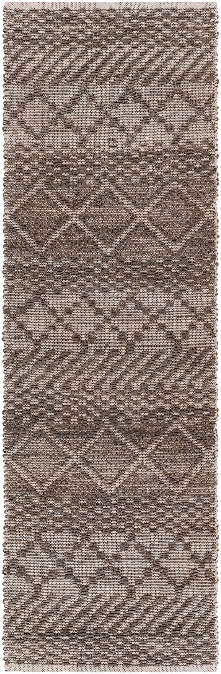 Abuyon Modern Geometrical Design Brown Hand Woven Area Rug