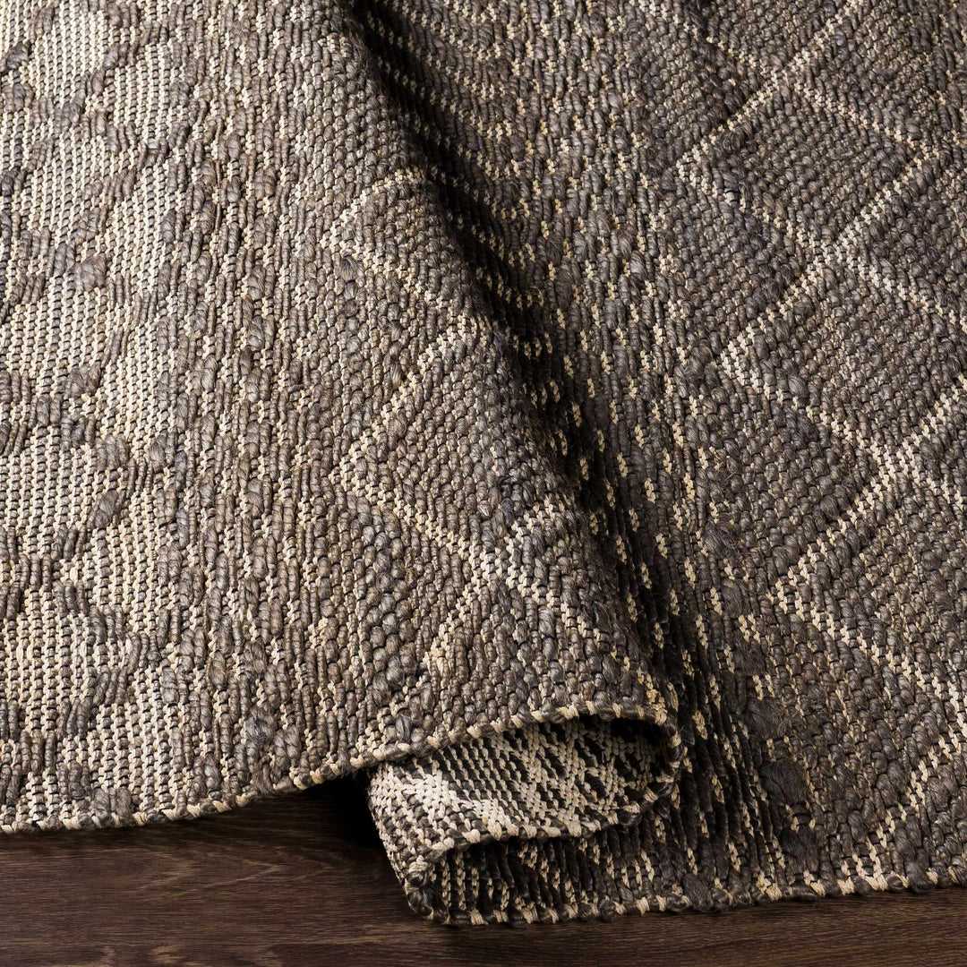Abuyon Modern Geometrical Design Brown Hand Woven Area Rug