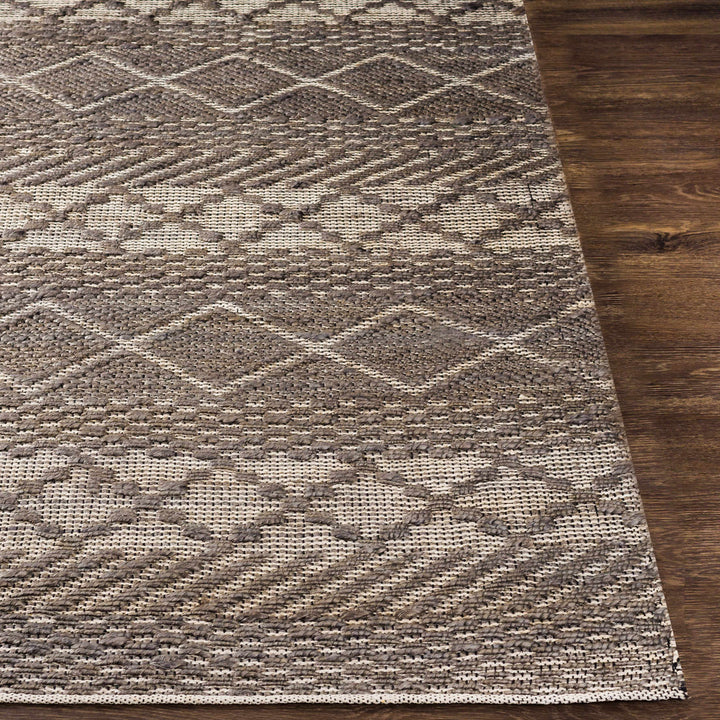 Abuyon Modern Geometrical Design Brown Hand Woven Area Rug
