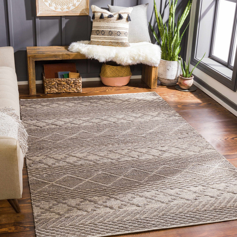 Abuyon Modern Geometrical Design Brown Hand Woven Area Rug - The Rug Decor