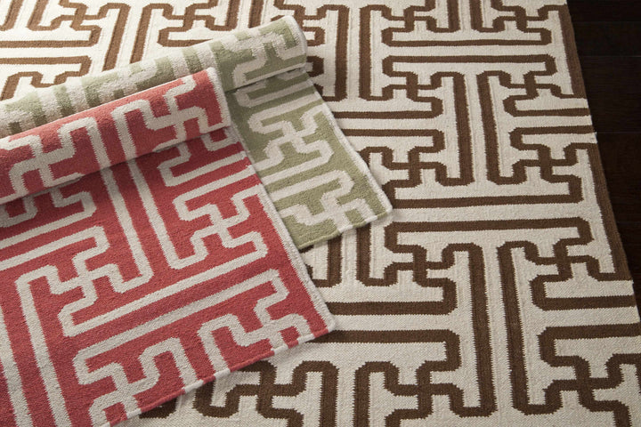 Bippus Contemporary Geometrical Brown And Ivory Rug