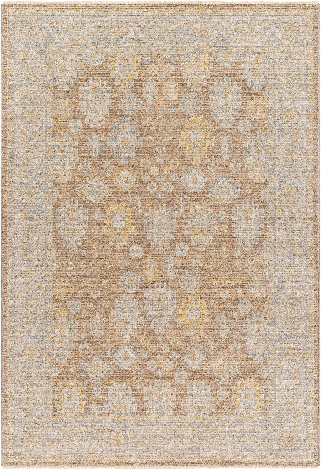 Achim Traditional Medallion Design Tan & Gray Rug