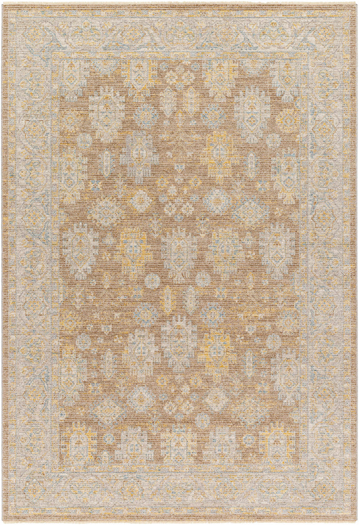 Achim Traditional Medallion Design Tan & Gray Rug