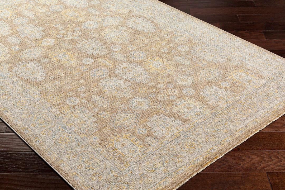 Achim Traditional Medallion Design Tan & Gray Rug