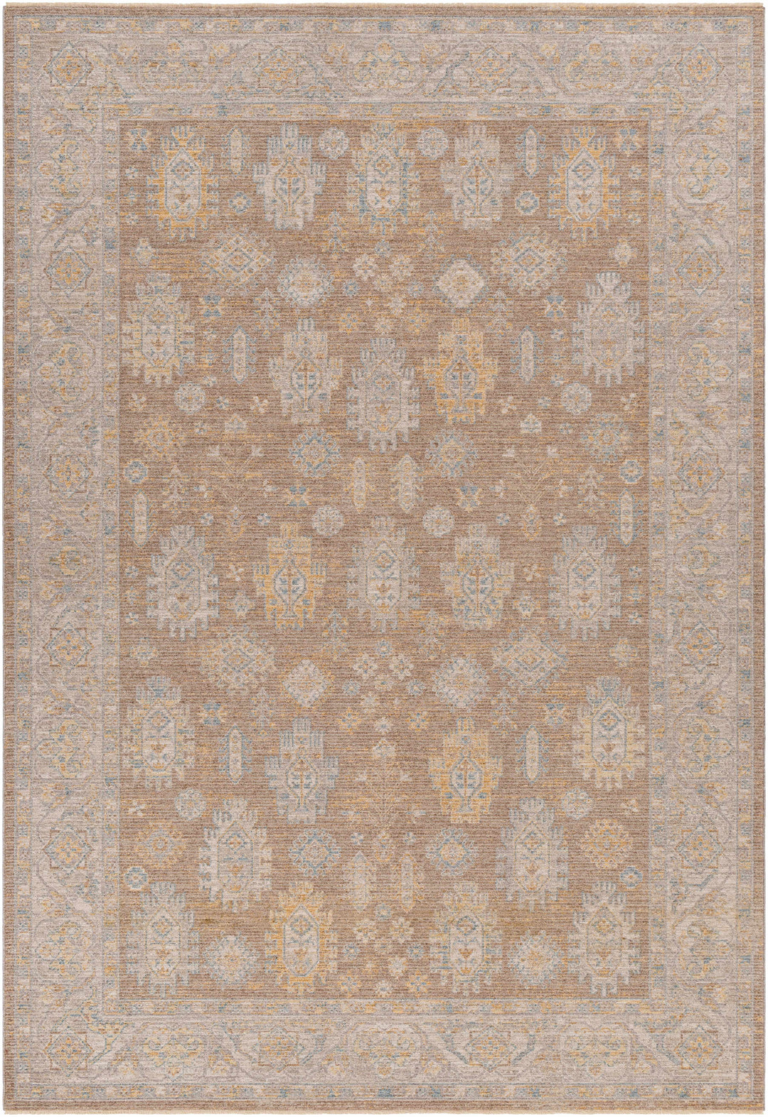 Achim Traditional Medallion Design Tan & Gray Rug