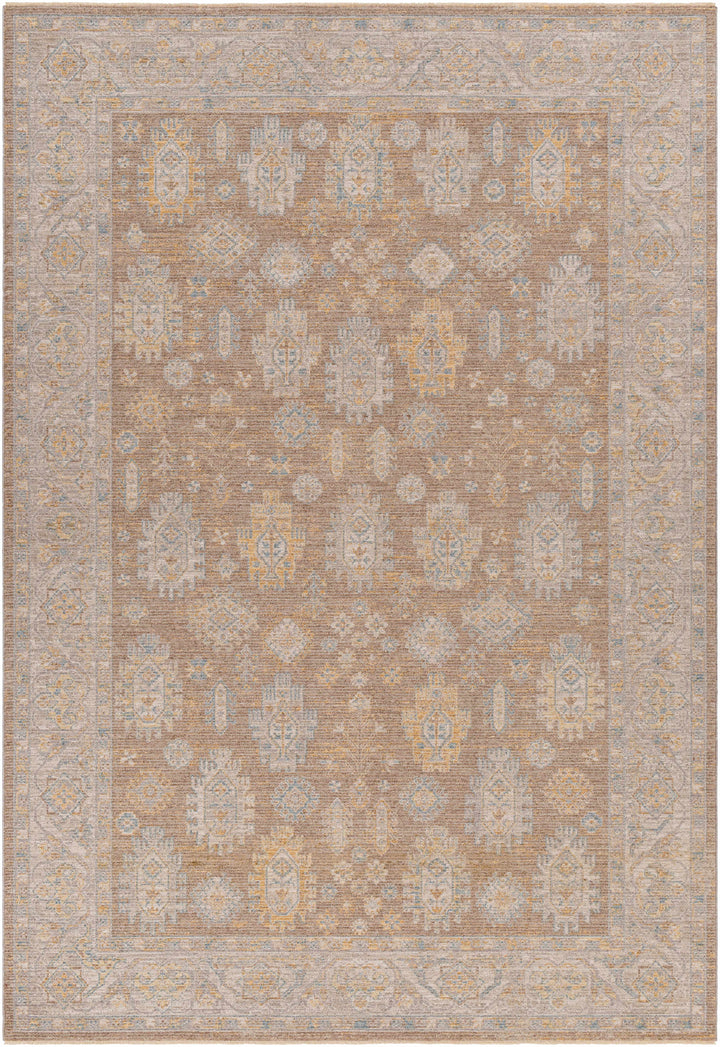 Achim Traditional Medallion Design Tan & Gray Rug