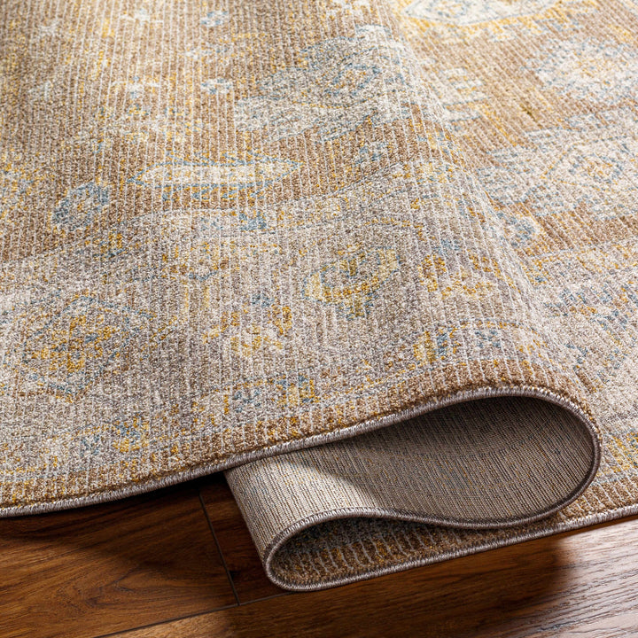 Achim Traditional Medallion Design Tan & Gray Rug