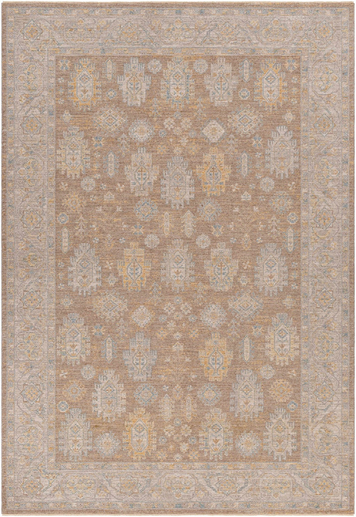 Achim Traditional Medallion Design Tan & Gray Rug - The Rug Decor