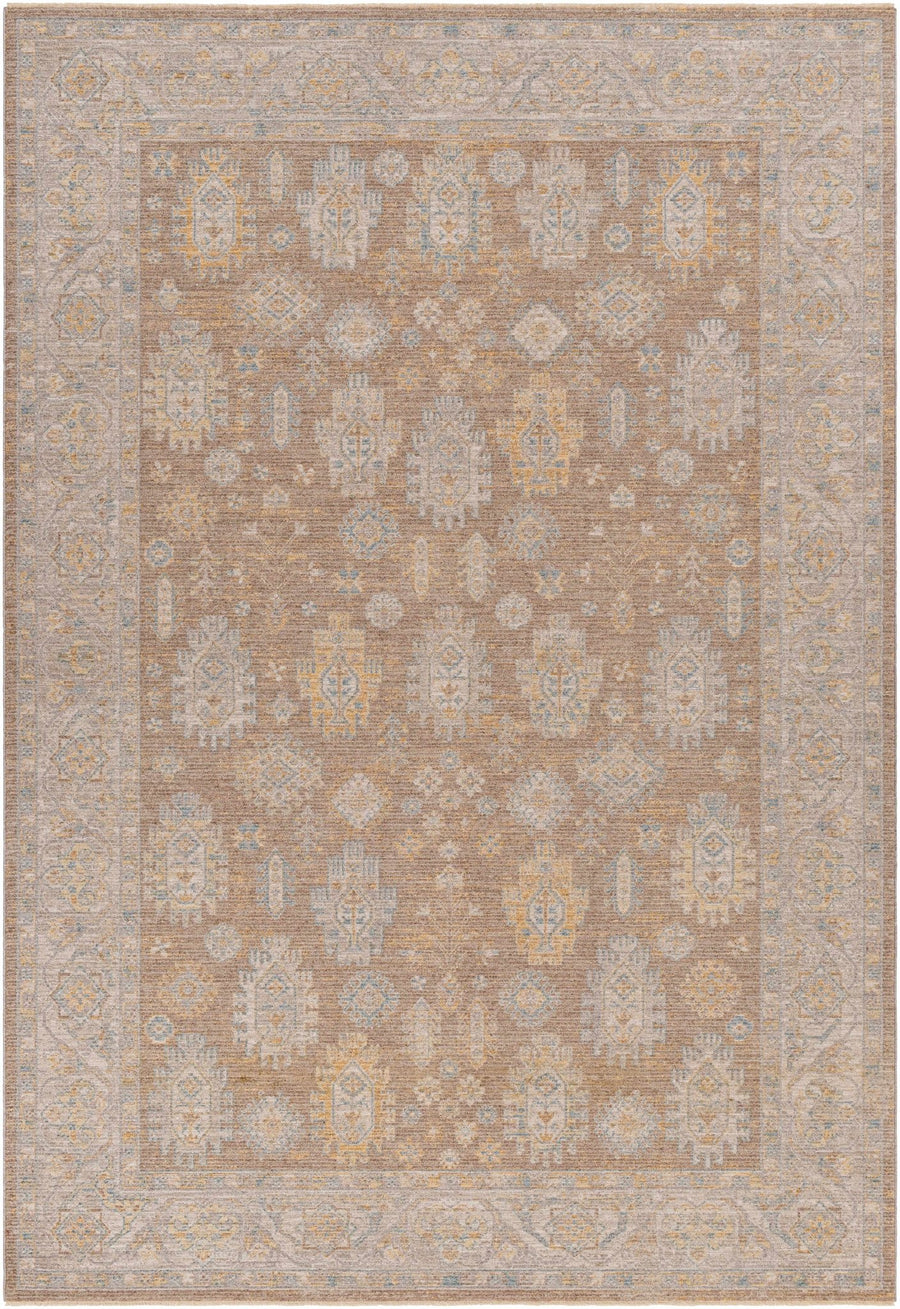 Achim Traditional Medallion Design Tan & Gray Rug - The Rug Decor