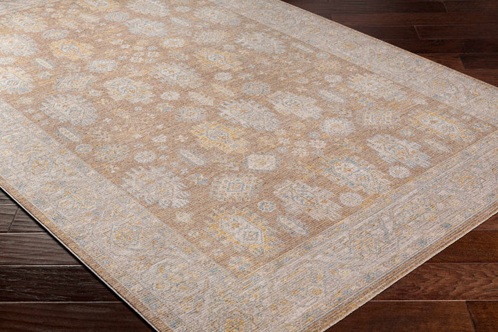 Achim Traditional Medallion Design Tan & Gray Rug - The Rug Decor